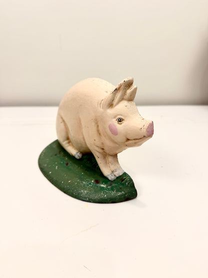 Vintage Pig Doorstop: Cast Iron