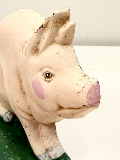 Vintage Pig Doorstop: Cast Iron