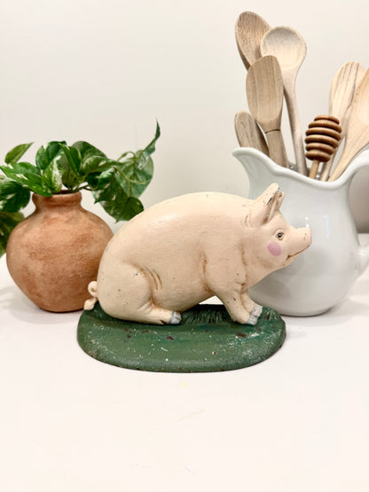 Vintage Pig Doorstop: Cast Iron