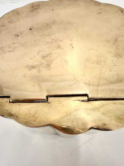 Vintage Brass Oval Box with Hinged Lid