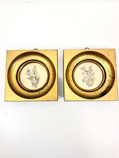 Vintage Small Botanicals: Gilt  Frames
