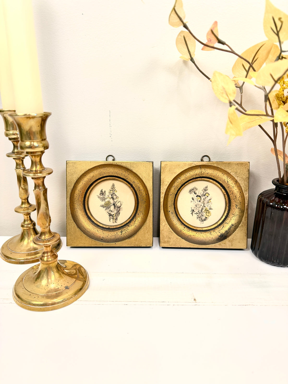 Vintage Small Botanicals: Gilt  Frames