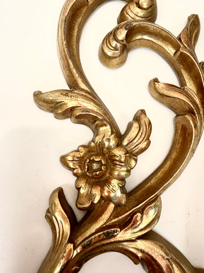 Vintage Syroco Candle Sconce Pair