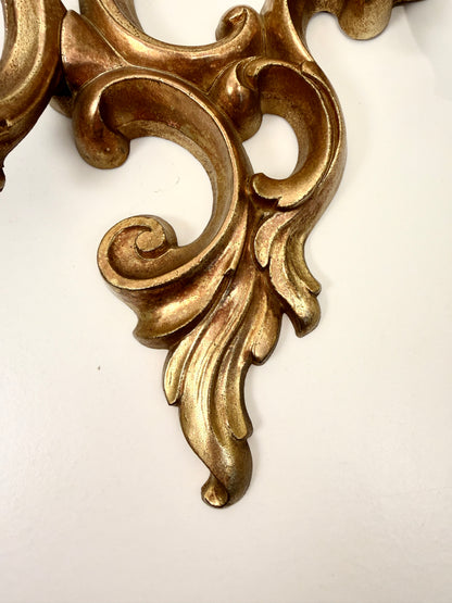 Vintage Syroco Candle Sconce Pair
