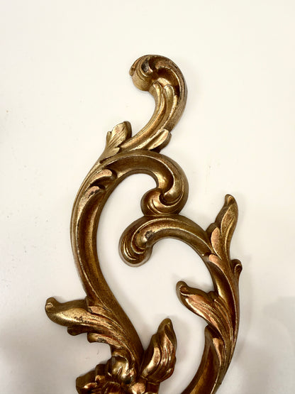 Vintage Syroco Candle Sconce Pair