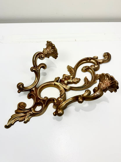 Vintage Syroco Candle Sconce Pair