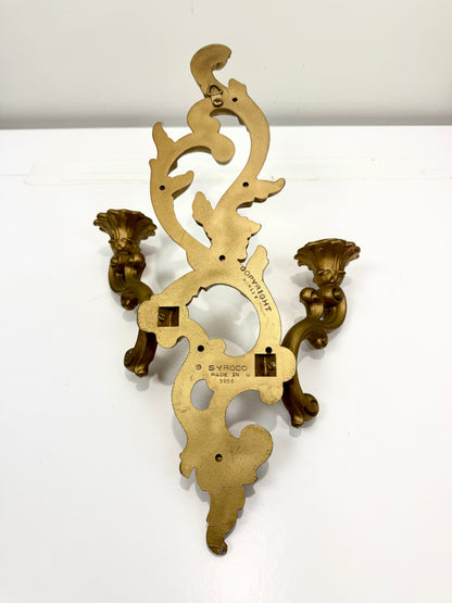 Vintage Syroco Candle Sconce Pair