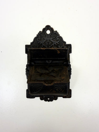 Vintage Cast Iron Double Match Holder