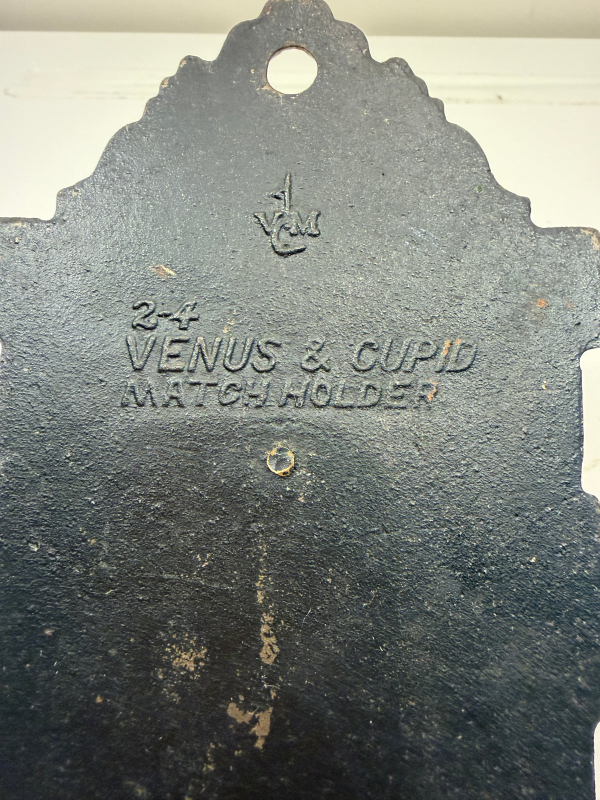 Vintage Cast Iron Double Match Holder