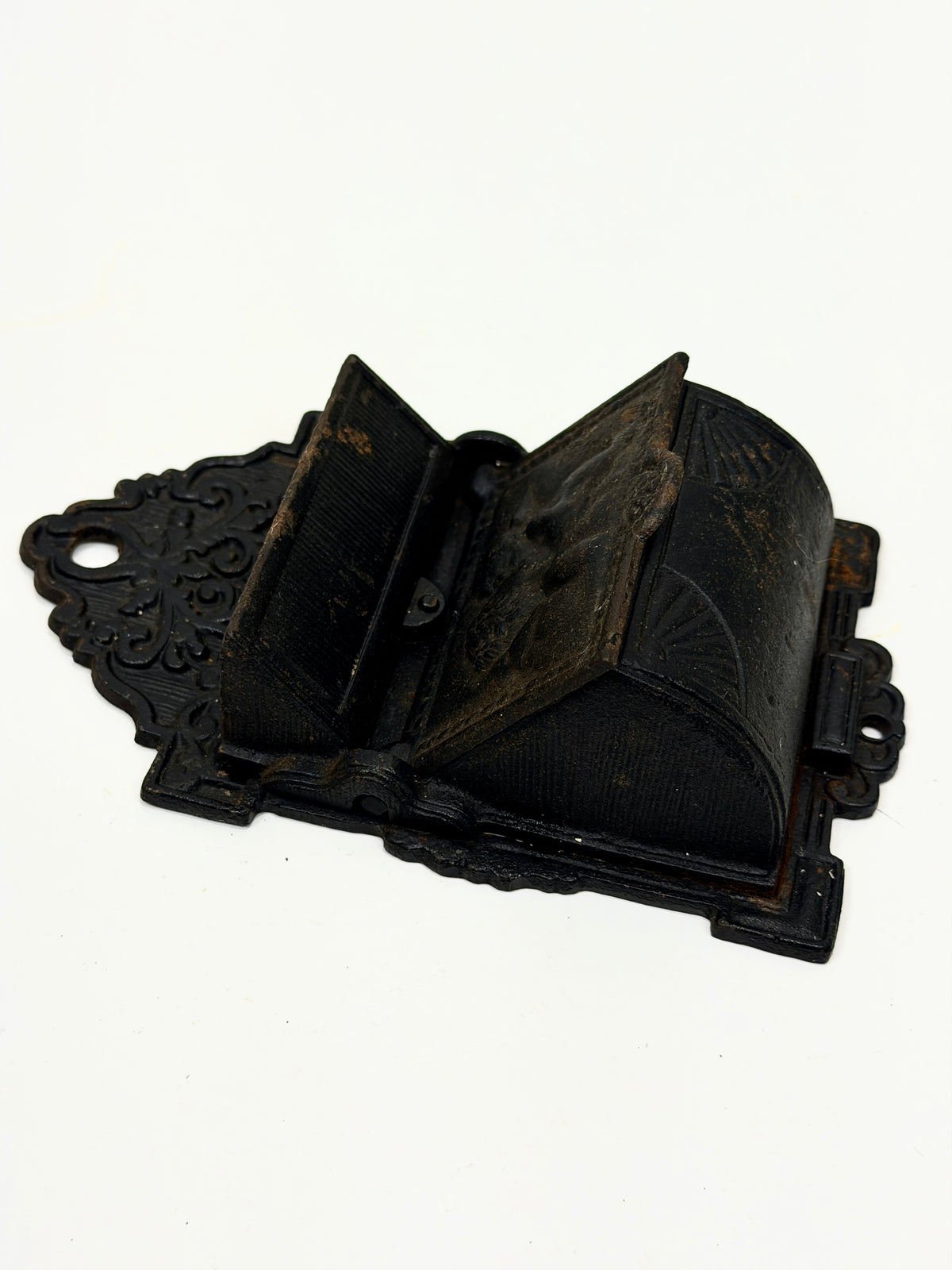 Vintage Cast Iron Double Match Holder