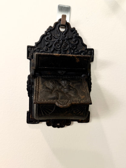 Vintage Cast Iron Double Match Holder