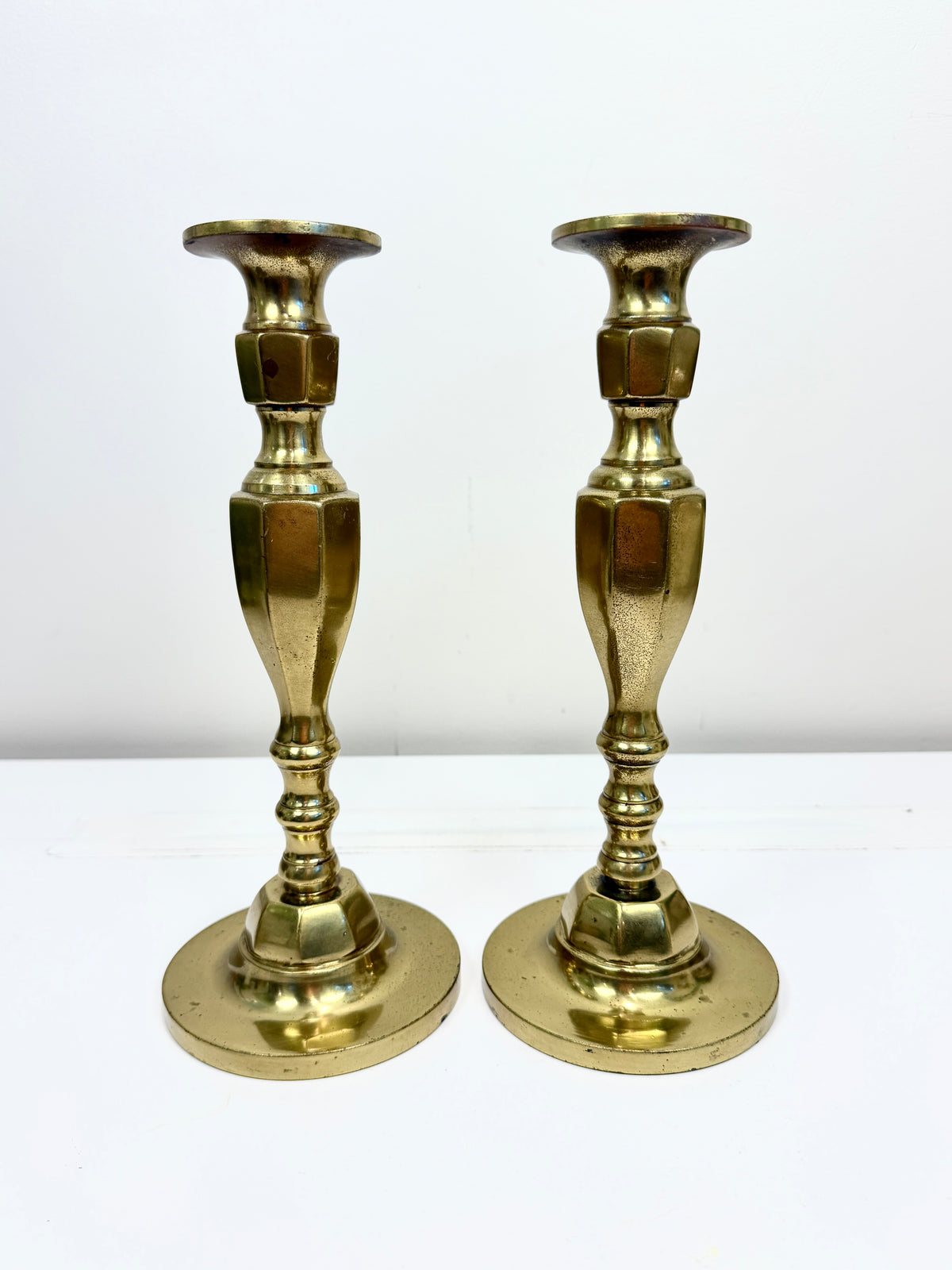 Vintage Brass Candlestick Pair