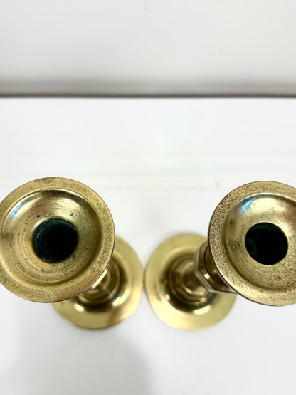 Vintage Brass Candlestick Pair