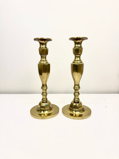 Vintage Brass Candlestick Pair