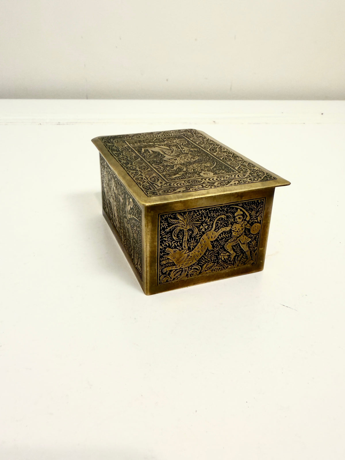 Antique Brass Tobacco Box