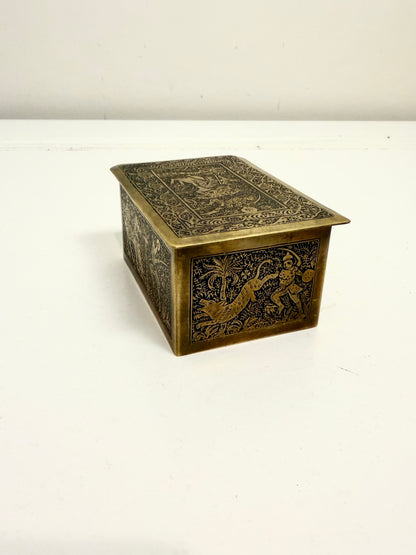 Antique Brass Tobacco Box