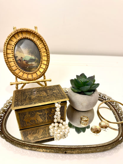 Antique Brass Tobacco Box
