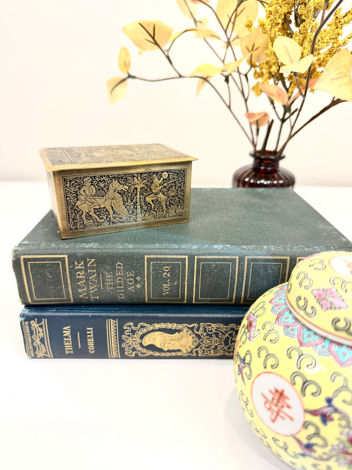 Antique Brass Tobacco Box