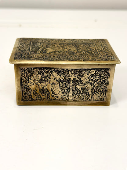Antique Brass Tobacco Box
