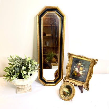Vintage Mirror - Gold and Black French Style
