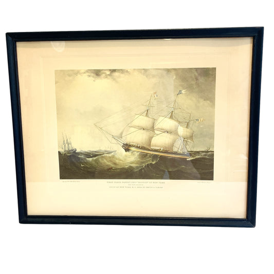 Vintage Sailing Ship Lithograph
