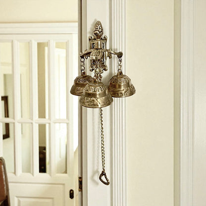 Triple Hanging Brass Bells