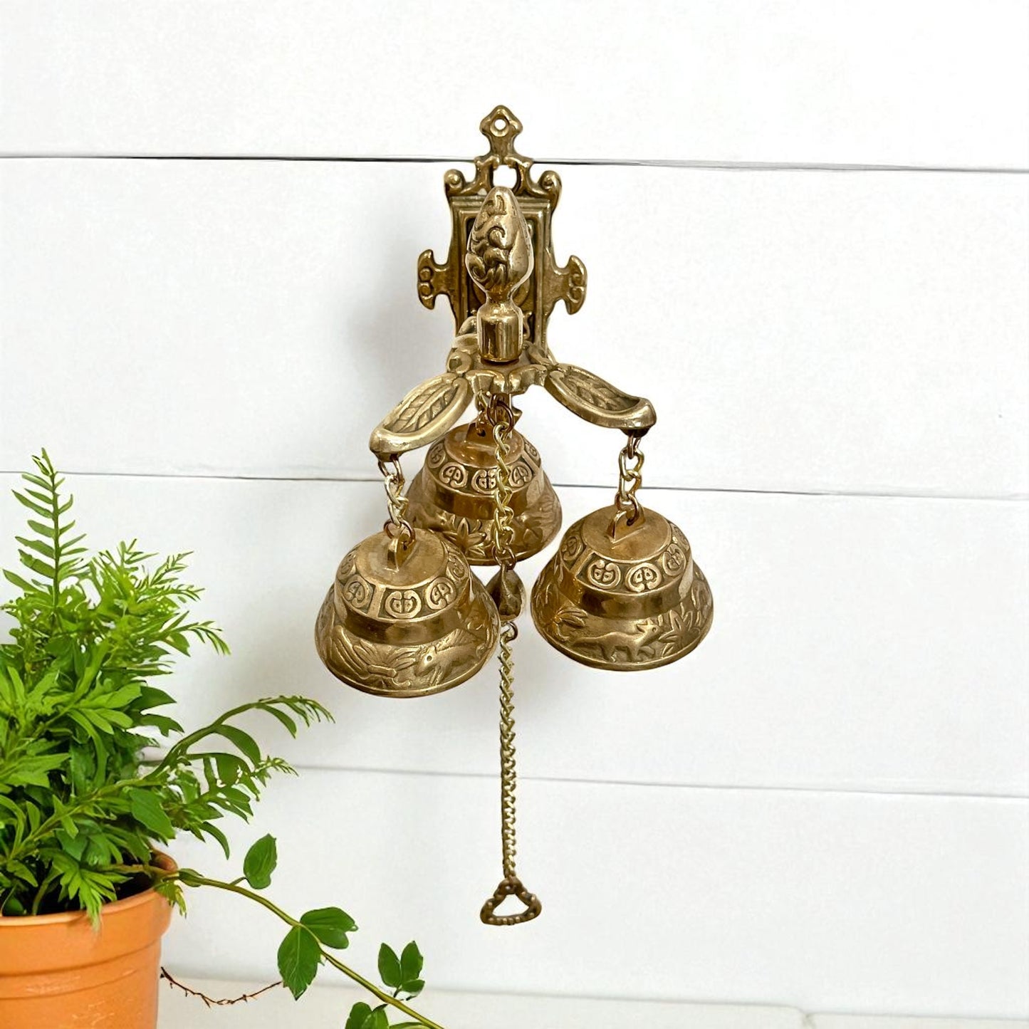 Triple Hanging Brass Bells