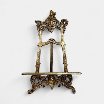 Vintage Brass Folding Ornate Easel - Large