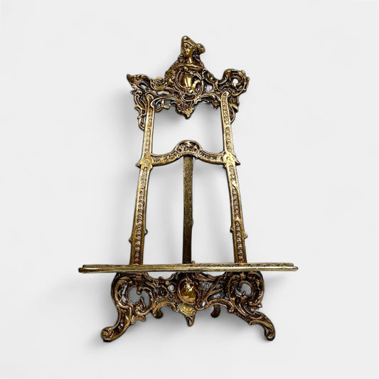 Vintage Brass Folding Ornate Easel - Large