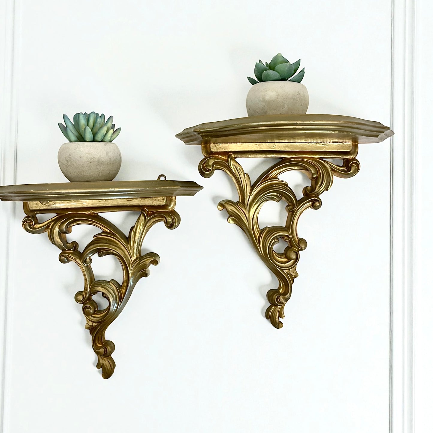 Gold Demilune Shelves