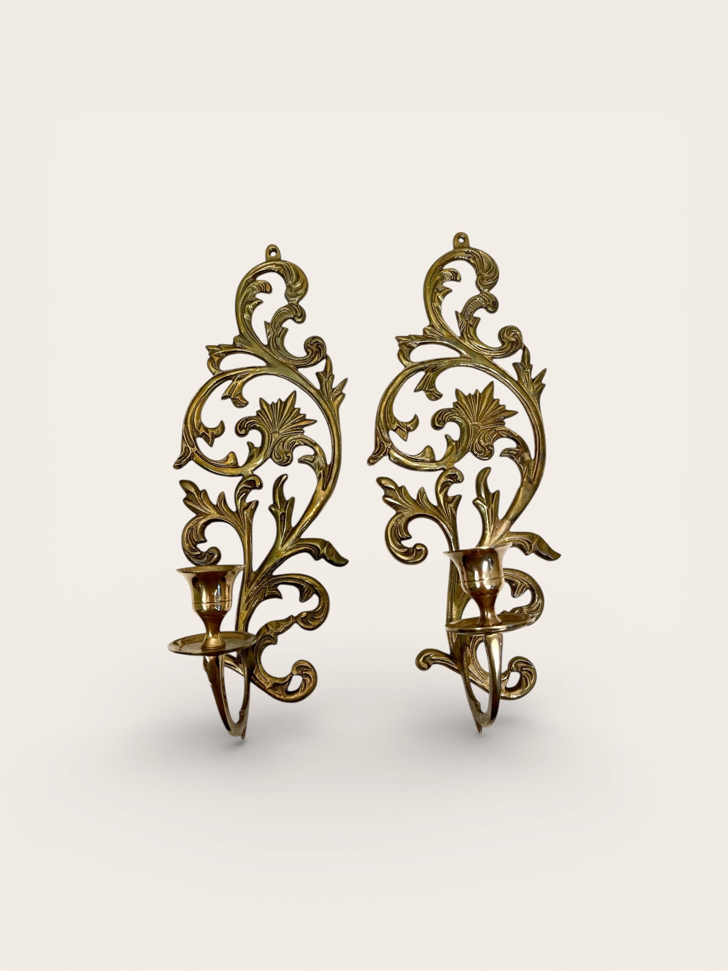 Vintage Brass Candle Sconces