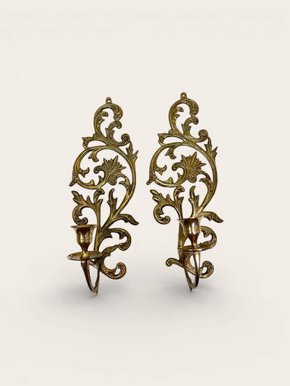 Vintage Brass Candle Sconces
