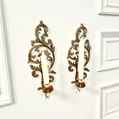 Vintage Brass Candle Sconces