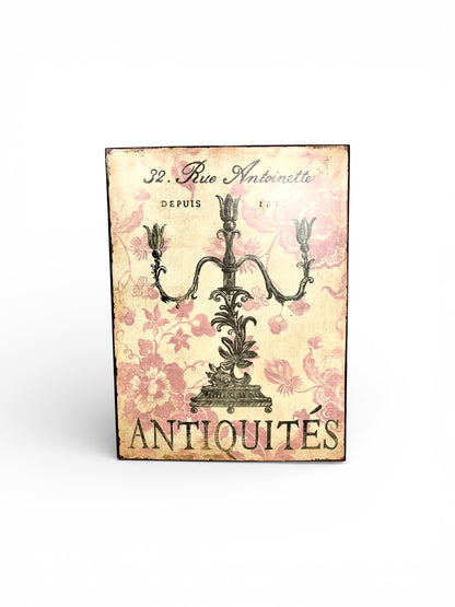 Vintage French Antiquities Sign