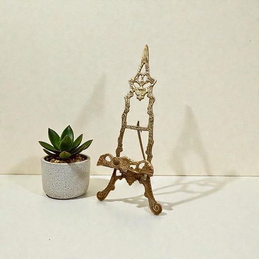 Vintage Brass Folding Tabletop Easel