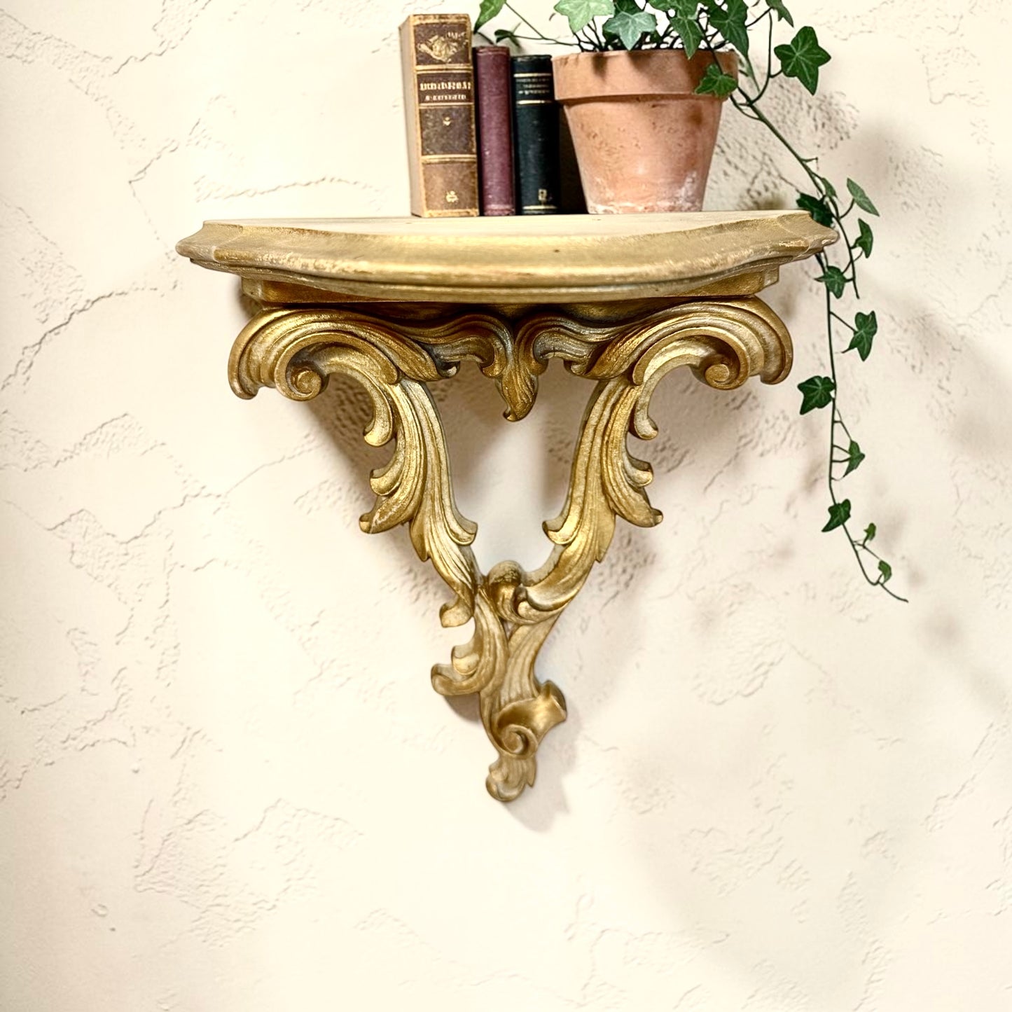 Vintage Syroco Gold Half Round Shelves