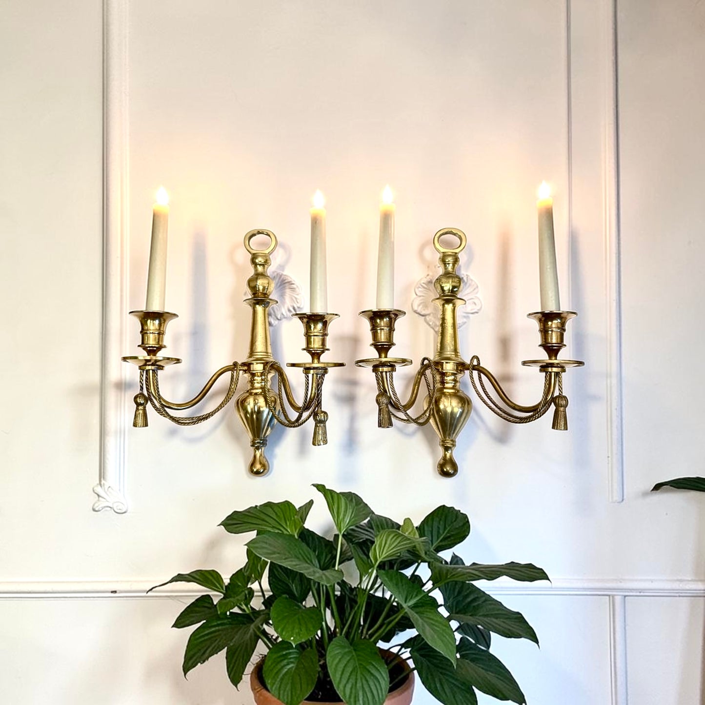 Vintage Brass Candle Sconces