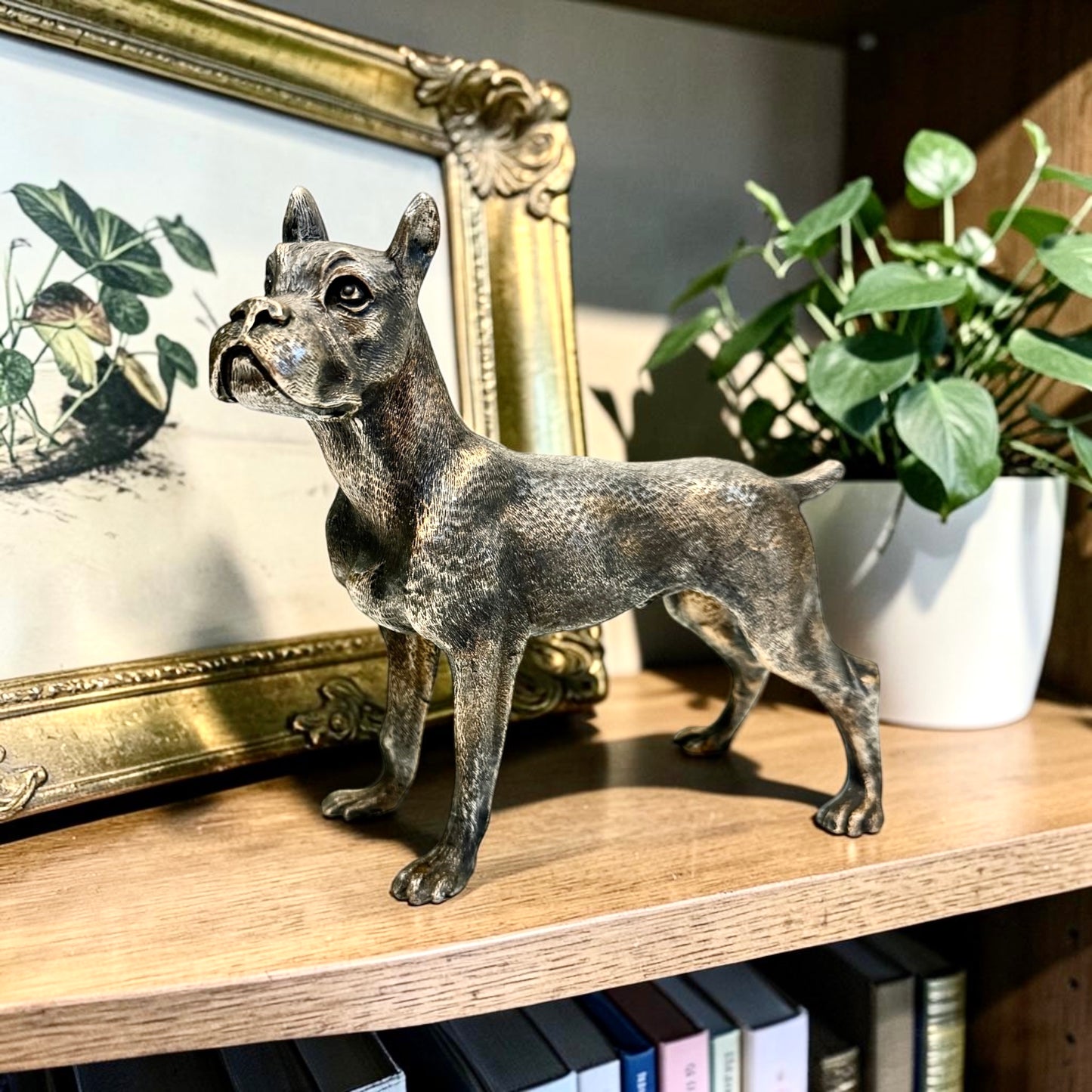 Vintage Metal Boxer Dog - Made in Italy