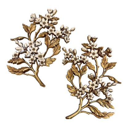 Vintage Syroco Gold Flowering Branch