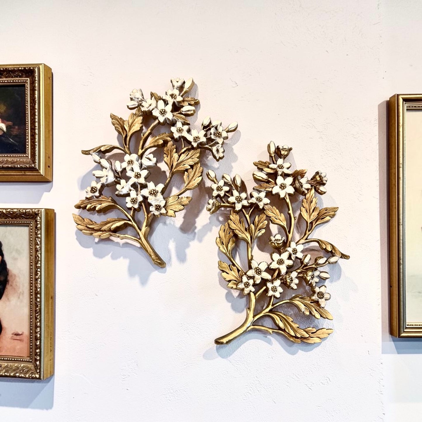 Vintage Syroco Gold Flowering Branch