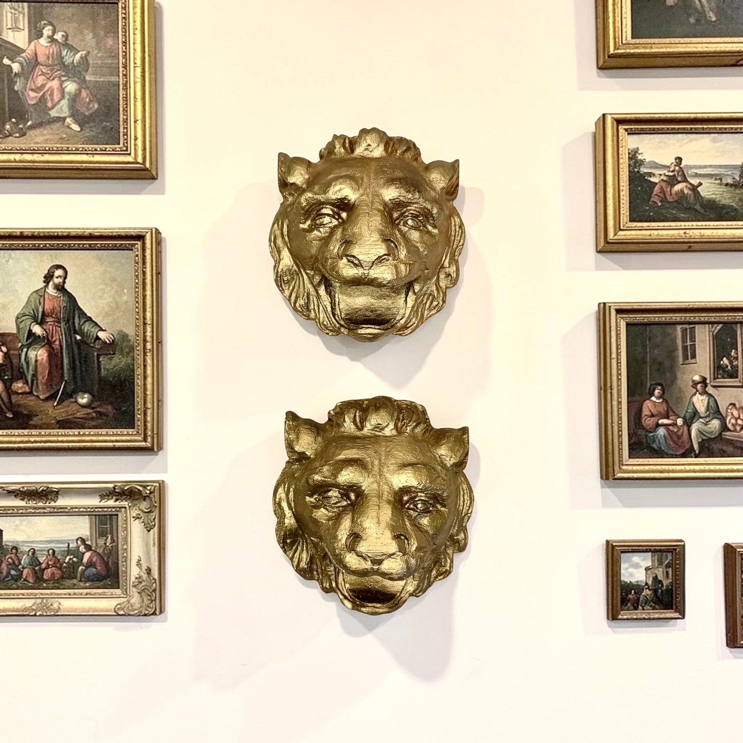 Lion Head Wall Art Pair