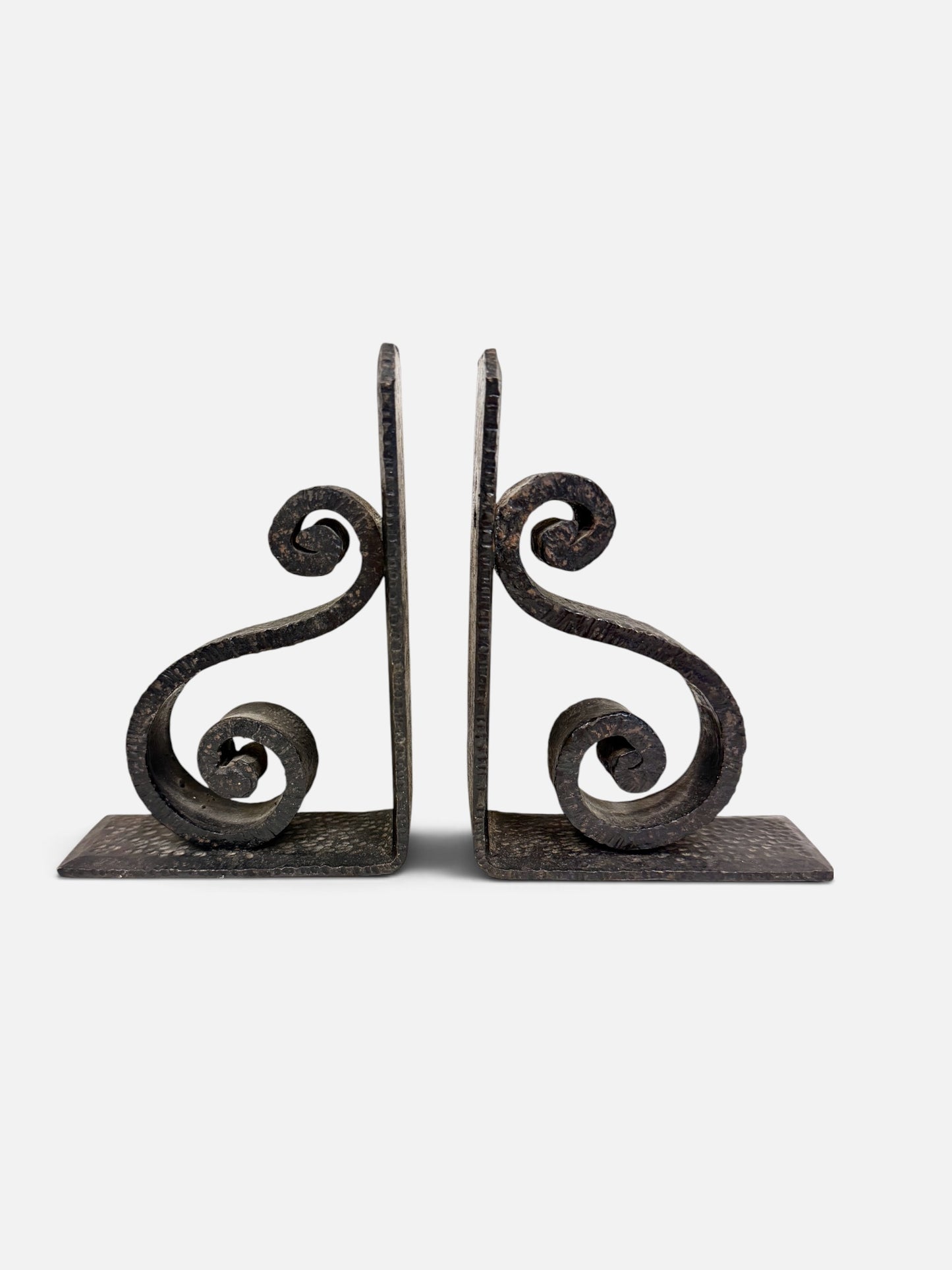 Vintage Cast Iron Scroll Bookends