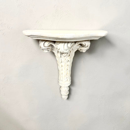 Vintage Wall Shelf: White Demilune