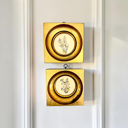 Vintage Small Botanicals: Gilt  Frames