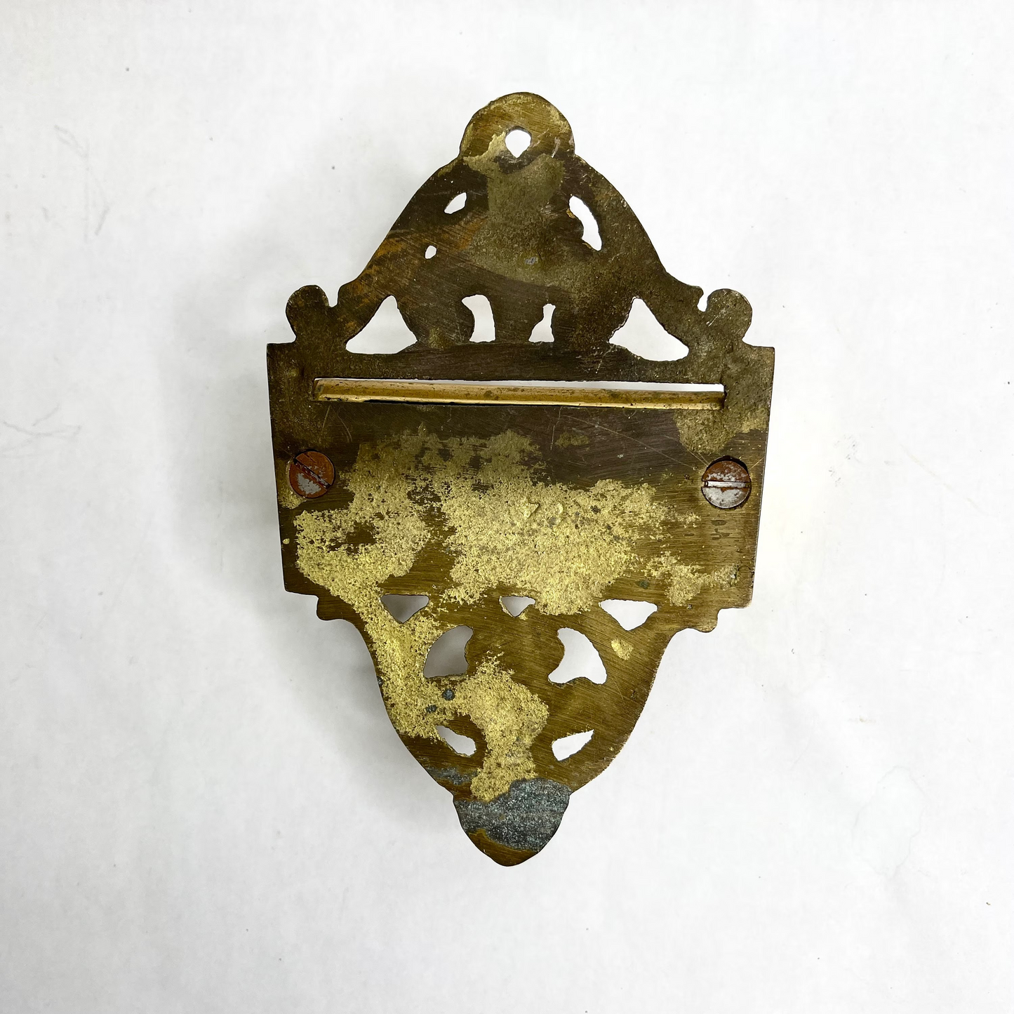 Vintage Brass Match Holder for Hearth or Fireplace Accessory