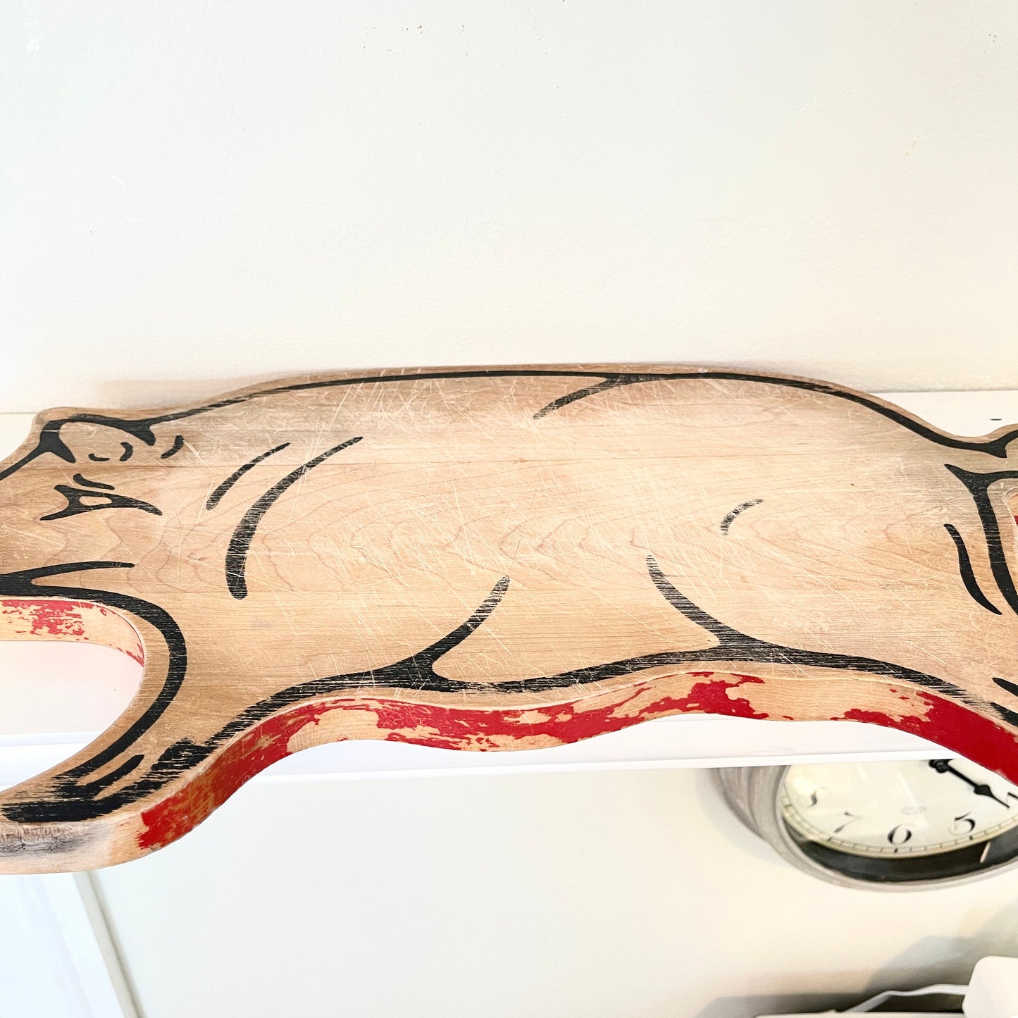 Vintage Pig Bread Board, Pig Cutting Board, Farmhouse Pig Decor, Kitchen Pork Cutting Board, Pig Farmer Gift