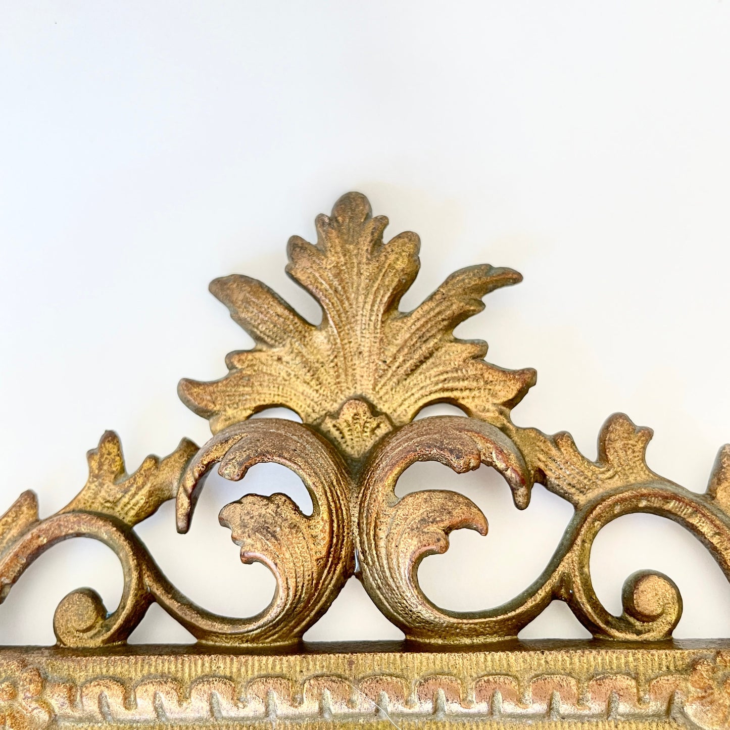 Vintage Brass Ornate Vanity Mirror for Dresser or Tabletop