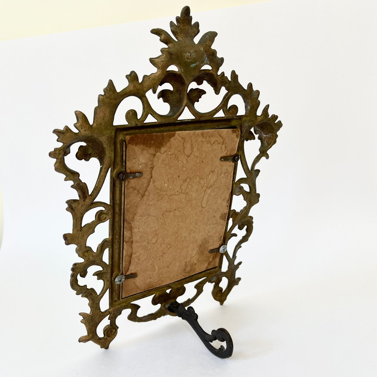 Vintage Brass Ornate Vanity Mirror for Dresser or Tabletop
