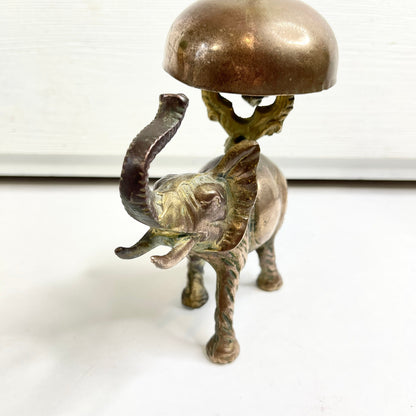 Vintage Brass Desk Bell, Elephant Hotel Bell, Clerk Bell, Concierge Desk, Dinner Bell